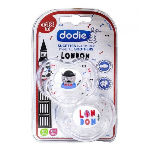 dodie-2-sucettes-anatomiques-silicone-motif-ville-18-mois-et-modele-london